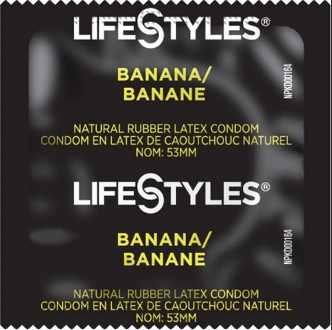 LifeStyles Banana - різного кольру, з ароматом банану, 1 шт. NO0476 фото