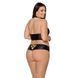 Комплект з екошкіри Passion NANACY BIKINI 6XL/7XL black, бра та трусики з імітацією шнурівки SO7103 фото 2