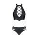 Комплект з екошкіри Passion NANACY BIKINI 6XL/7XL black, бра та трусики з імітацією шнурівки SO7103 фото 3