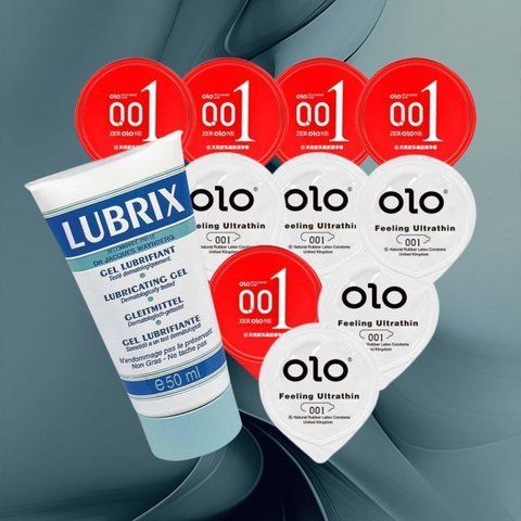 Гладкість і зволоження: OLO Feeling Ultrathin + OLO Розігріваючі + Lubrix 50 мл, 11 шт NO6168 фото