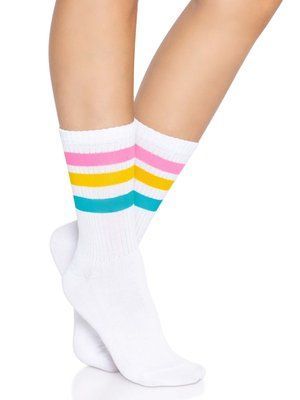 Шкарпетки жіночі в смужку Leg Avenue Pride crew socks Pansexual, 37&ndash;43 розмір SO8585 фото
