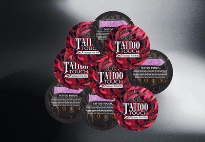 ONE Tattoo Touch Purple - з ребристою поверхнею у вигляді тату, 10 шт. NO0129 фото