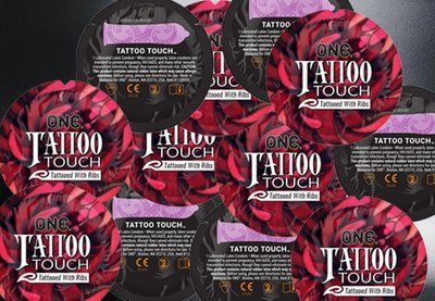 ONE Tattoo Touch Purple - з ребристою поверхнею у вигляді тату, 15 шт. NO0130 фото