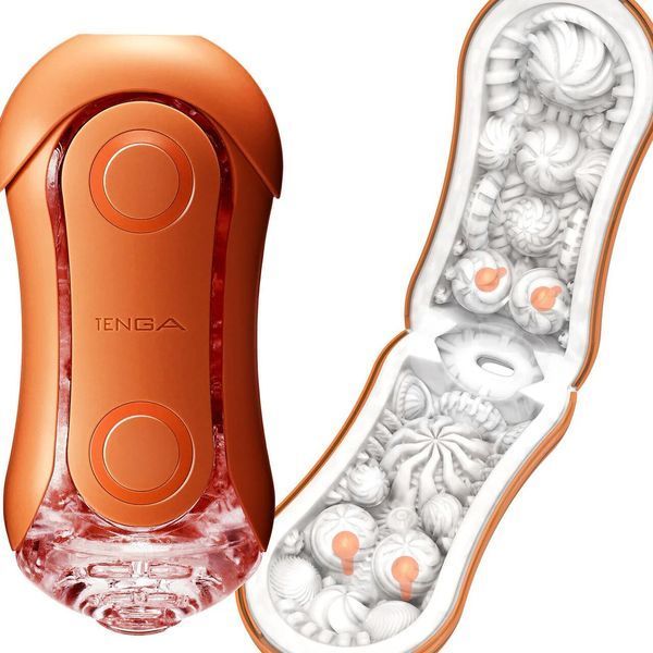 Мастурбатор Tenga Flip Orb &mdash; Sunset Orange, з можливістю зміни тиску та стимулювальними кульками всередині SX1331 фото