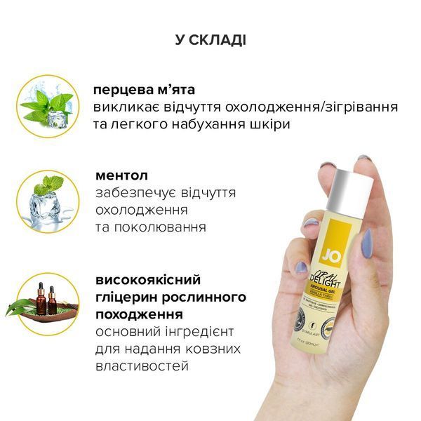 Гель для оральних пестощів JO Oral Delight Vanilla Thrill (30 мл), ефект холод-тепло SO1495 фото