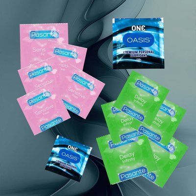 Комплект Pasante Sensitive Feel &ndash; 5 шт., Pasante Delay Infinity &ndash; 5 шт., ONE Oasis 3 г &ndash; 2 шт. NO6610 фото
