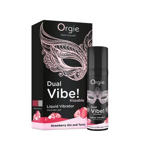 Рідкий вібратор Orgie - Dual Vibe! Strawberry Gin & Tonic Kissable Liquid Vibrator (15 мл) SX1489 фото