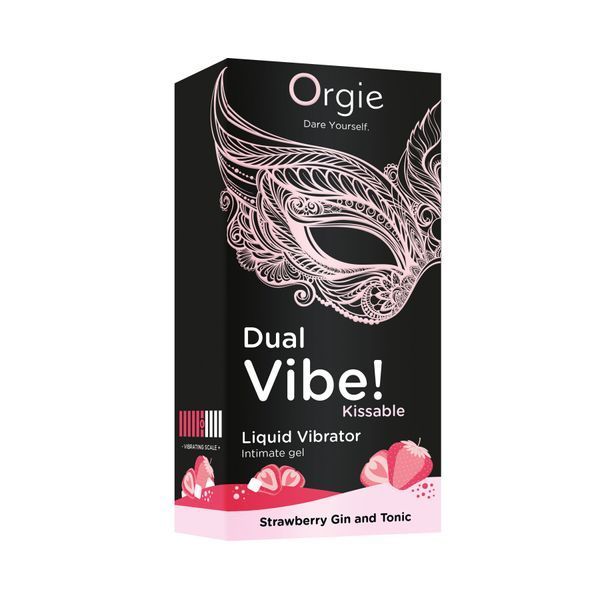 Рідкий вібратор Orgie - Dual Vibe! Strawberry Gin & Tonic Kissable Liquid Vibrator (15 мл) SX1489 фото
