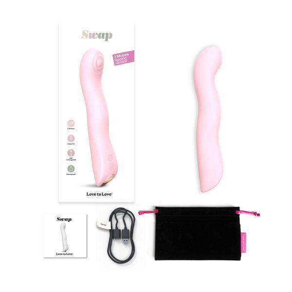 Вібратор Love To Love SWAP - BABY PINK, з пульсівною перлиною для точки G, 3 мотори, гнеться SO7386 фото