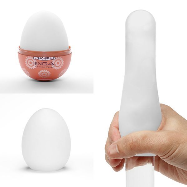 Мастурбатор-яйце Tenga Egg Gear, щільний TPE, пробник лубриканту 5 мл SO9803 фото