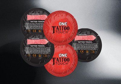 ONE Tattoo Touch Red - з ребристою поверхнею у вигляді тату, 5 шт. NO0132 фото