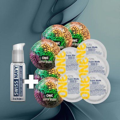 Набір "ONE Super Studs & Swiss Navy Water-Based" (ONE Super Studs 9 шт, Swiss Navy Water-Based (29,5 мл)) 10 шт NO6128 фото