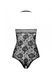 Бодістокінг з імітацією корсетної шнурівки Passion BS094 One Size, black, квітковий візерунок, з дос SO8923 фото 4