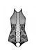 Бодістокінг з імітацією корсетної шнурівки Passion BS094 One Size, black, квітковий візерунок, з дос SO8923 фото 3