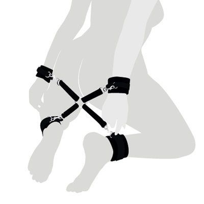 Хрестовина з натуральної шкіри Art of Sex &ndash; 4 Way Connector, чорний SO7480 фото