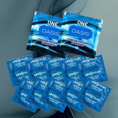 Комплект LifeStyles Ultra Thin &ndash; 10 шт., ONE Oasis 3 г &ndash; 2 шт, 10 шт + 2 шт NO6521 фото