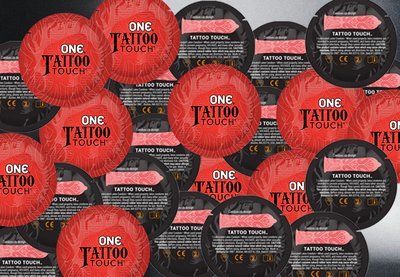ONE Tattoo Touch Red - з ребристою поверхнею у вигляді тату, 20 шт. NO0135 фото