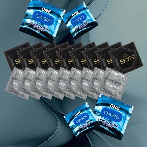 Комплект Skyn Non Latex Original &ndash; 9 шт., LifeStyles Tuxedo Black &ndash; 9 шт., ONE Oasis 3 г &ndash; 5 шт. NO6650 фото