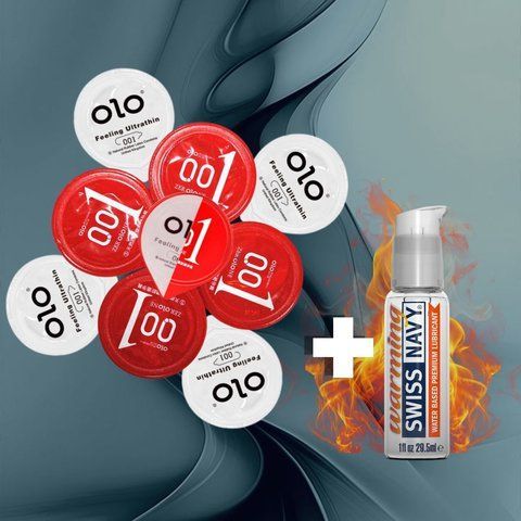 Тепло в кожному дотику: OLO Feeling Ultrathin + OLO Розігріваючі + Swiss Navy Warming, 11 шт NO6177 фото