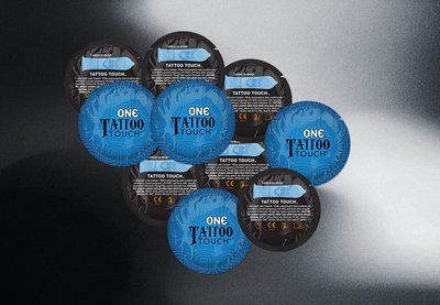 ONE Tattoo Touch Blue - з ребристою поверхнею у вигляді тату, 10 шт. NO0137 фото