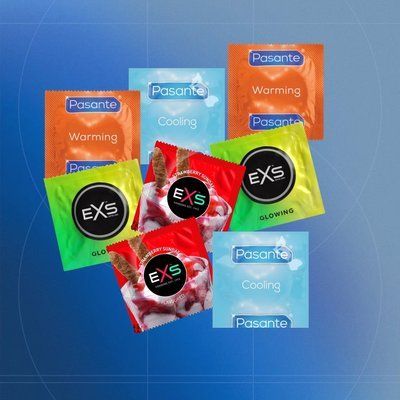 Candy Edition: EXS Glowing - 7 шт, EXS Strawberry Flavoured - 7 шт, Pasante Cooling - 8 шт, Pasante Warming - 15 шт NO7157 фото
