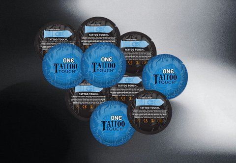 ONE Tattoo Touch Blue - з ребристою поверхнею у вигляді тату, 10 шт. NO0137 фото