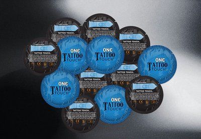 ONE Tattoo Touch Blue - з ребристою поверхнею у вигляді тату, 15 шт. NO0138 фото