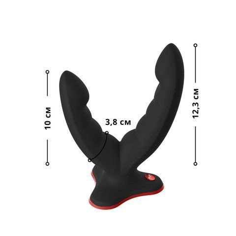 Подвійний фалоімітатор Fun Factory RYDE black, гнучкі стовбури, присоска SX0976 фото