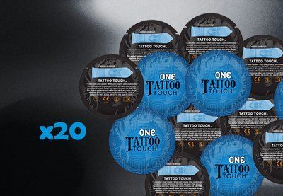 ONE Tattoo Touch Blue - з ребристою поверхнею у вигляді тату, 20 шт. NO0139 фото