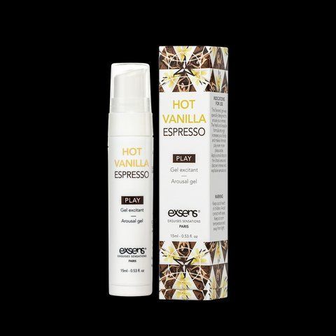 Стимулювальний гель EXSENS Kissable Hot Vanilla Espresso 15мл можна для поцілунків, охолоджувальний SO2368 фото