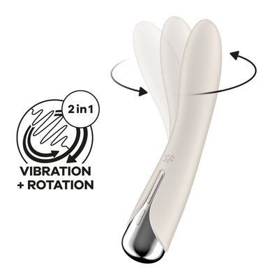Вібратор точки G з обертанням Satisfyer Spinning Vibe 1 Beige, 2 мотори SX0560 фото