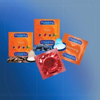 Flavor Journey 30+7: EXS Bubblegum Flavoured - 10 шт, EXS Chocolate Flavoured - 11 шт, EXS Warming - 5 шт, Pasante Warming - 11 шт NO7160 фото