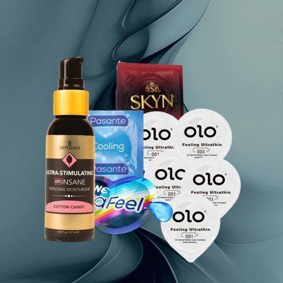 Набір "Ароматна насолода" (ONE Ultra Feel, SKYN Intense Feel, OLO Feeling Ultrathin, Pasante Cooling, Sensuva Ultra-Stimulating On Insane Cotton Candy) 21 шт NO6237 фото