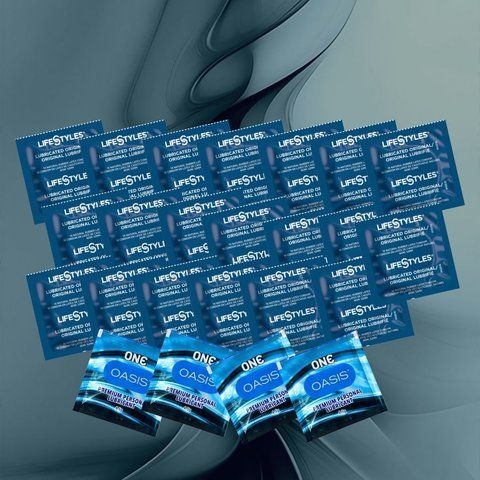 Комплект LifeStyles Ultra Lubricated &ndash; 20 шт., ONE Oasis 3 г &ndash; 4 шт, 20 шт + 4 шт NO6528 фото