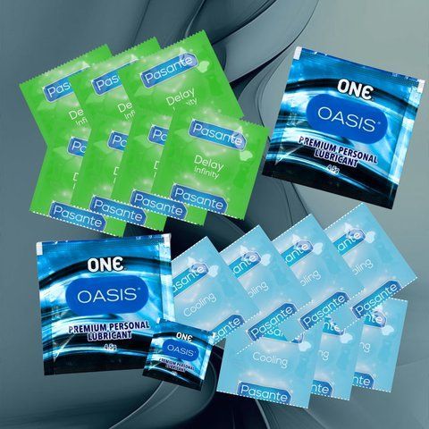 Комплект Pasante Delay Infinity &ndash; 7 шт., Pasante Cooling &ndash; 7 шт., ONE Oasis 3 г &ndash; 3 шт. NO6606 фото