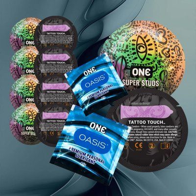 В наборі ONE Tattoo Touch Purple &ndash; 5 шт., ONE Super Studs &ndash; 5 шт, ONE Oasis 3 г &ndash; 2 шт NO6580 фото