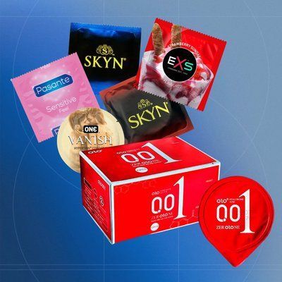 Набір "Balance" (Skyn Intense Feel &ndash; 3 шт., EXS Strawberry Flavoured ароматизовані &ndash; 3 шт., Skyn Extra Lubricated з підвищеною кількістю лубриканта &ndash; 3 шт., Pasante Ultra Sensitive Touch ультратонкі &ndash; 3 шт.) NO7750 фото