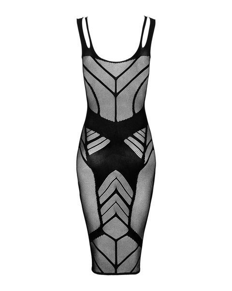 (SALE) Напівпрозора сукня міді Obsessive D609 dress S/M/L, black SO7703 фото