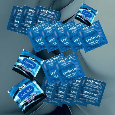 Комплект 14 та 3 (LifeStyles Ultra Thin &ndash; 7 шт., LifeStyles Ultra Lubricated &ndash; 7 шт., ONE Oasis 3 г &ndash; 3 шт.) NO6870 фото