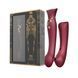 Смартвібратор 3в1 Zalo &mdash; Queen Set Wine Red, пульсівна перлина та вакуум, кристал Swarovski SO6662 фото 10